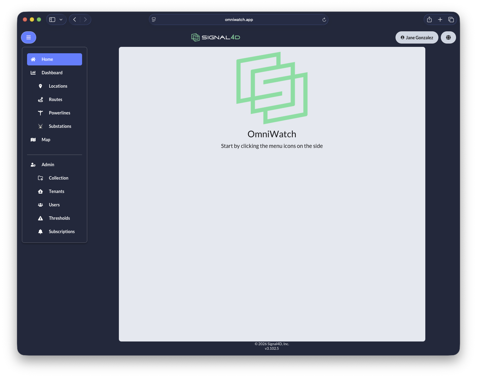OmniWatch home workspace